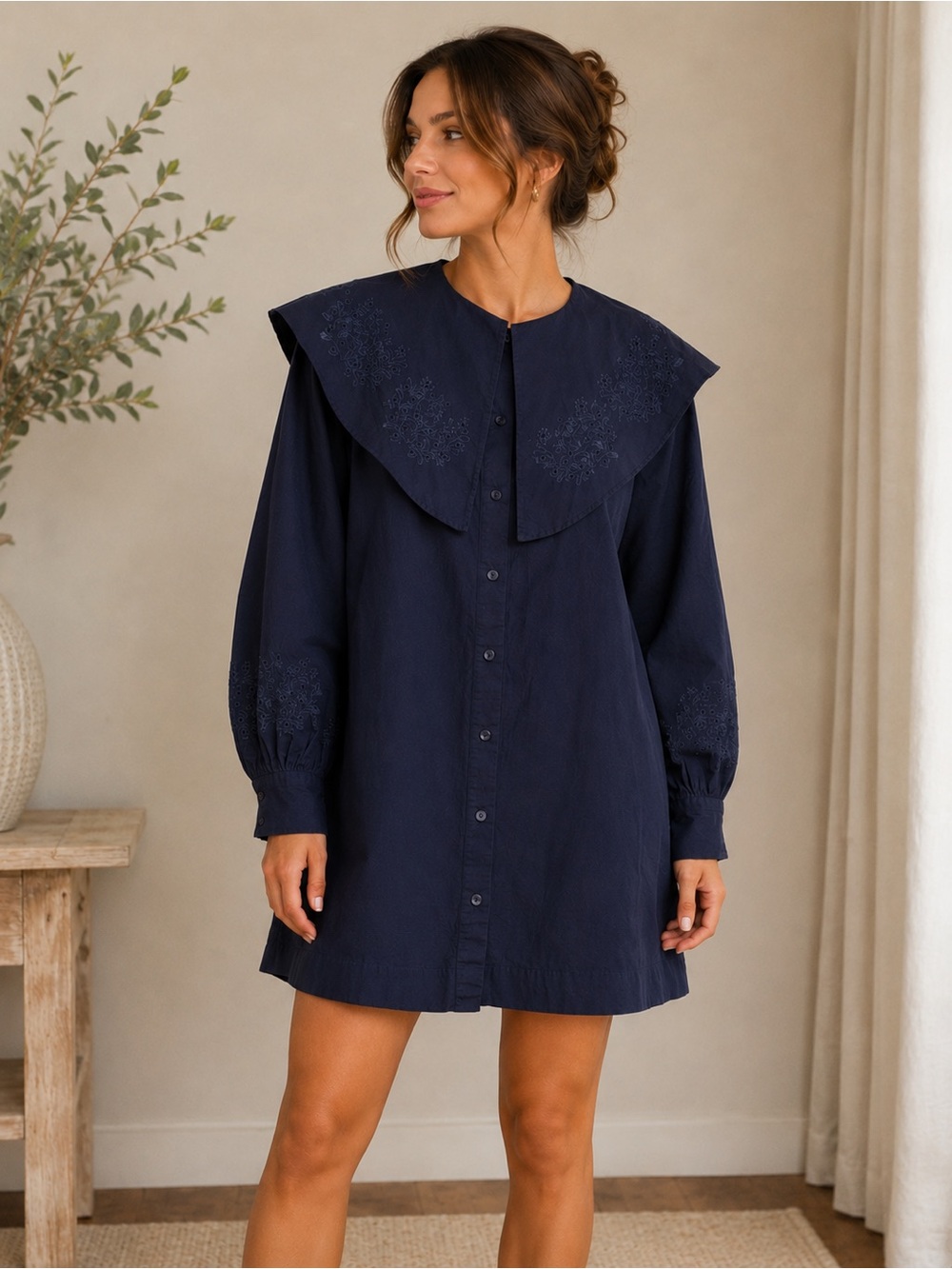 Damson Madder Minnie Mimi Dress Navy
